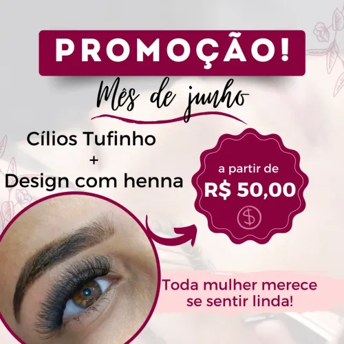 Cílios e henna promoção 