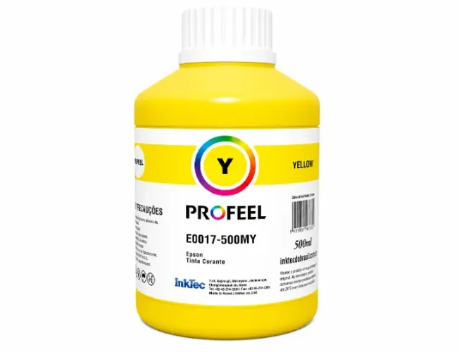 500ml Tinta Corante Yellow para Impressora Epson InkTec Profeel E0017