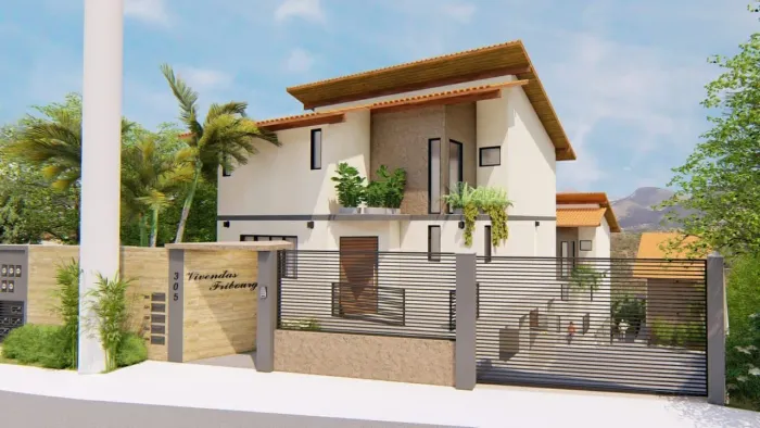 Casa em construção em pequeno condomínio nas Braunes