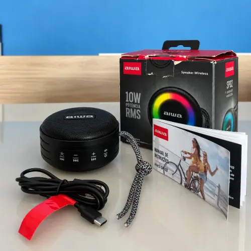 Caixa de Som Aiwa SP02 10W Bluetooth ? Nova, Caixa Aberta