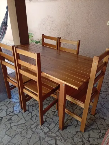 Mesa Madeira 6 cadeiras