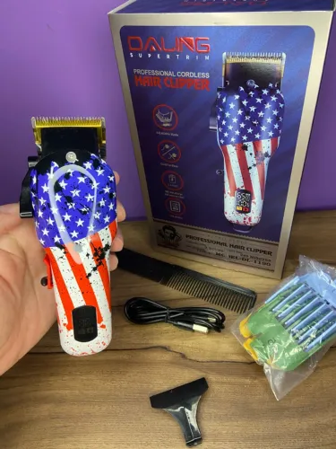 Máquina de Cortar Cabelo Profissional sem Fio Estilo Retrô Americana - DL-1190 LEON GTS an