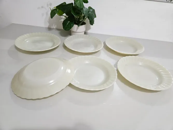 Pratos fundos corolex antiguidade opalinada