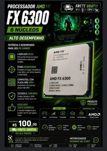 Processador Fx 6300 para venda, Também aceito troca por memória DDR 4 ou fonte de 500w 