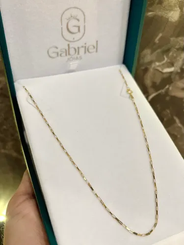 Cordão de ouro modelo tijolinho 2g novo de máquina