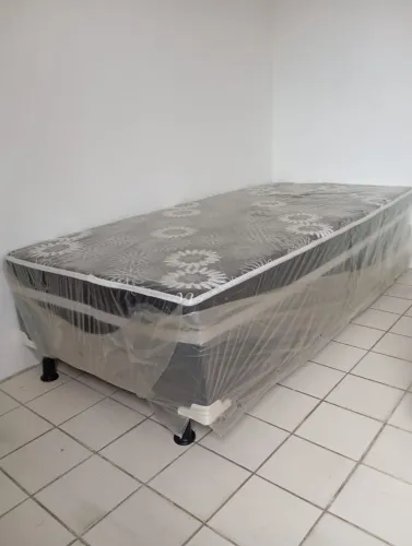 Cama Box Solteiro Conjunto Completo - Novinha sem Uso