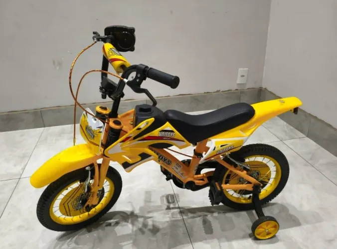 Bicicleta moto cross infantil aro 14 faz barulho de moto