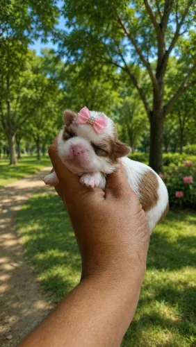 Linda fêmea de shihtzu para reserva
