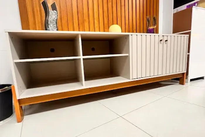Rack Bancada Holanda Permobili 100% MDF, para TVs até 70 Polegadas - Entrega Imediata;