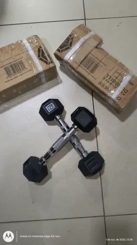 Halteres sextavados 1kg top de linha