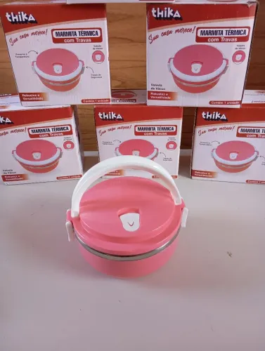 Mini Marmita térmica cores disponíveis azul, verde e rosa 
