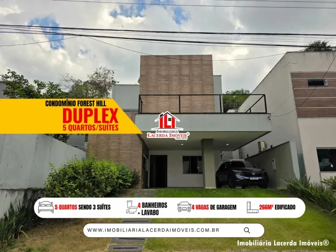 Condomínio Forest Hill - Casa Duplex 5 Quartos 4 Suítes com Espaço Gourmet e Área Verde