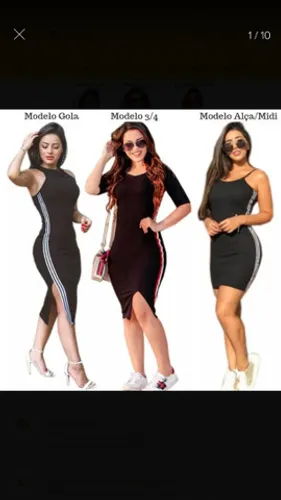 Vestido canelado 