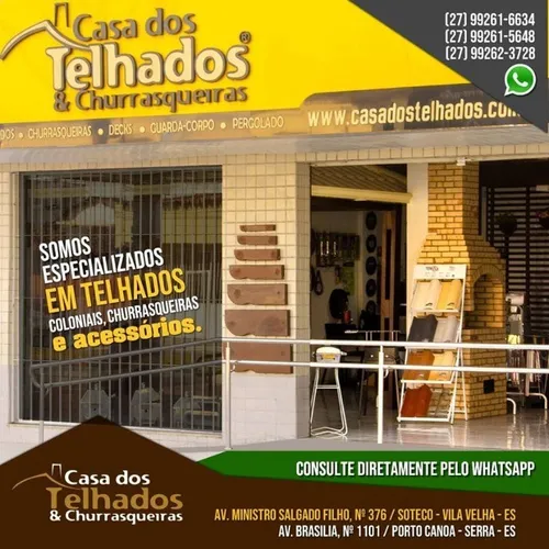 Casa dos telhados e churrasqueiras, madeira e telhas