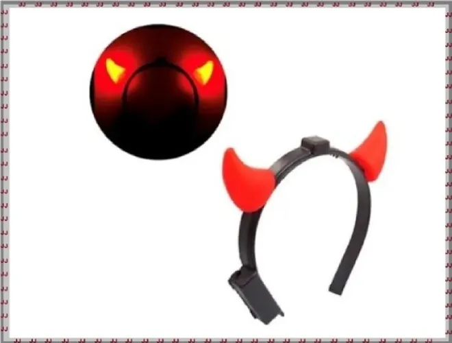 Tiara Diabinha Led - Fantasia De Halloween Carnaval modelo Arco om led