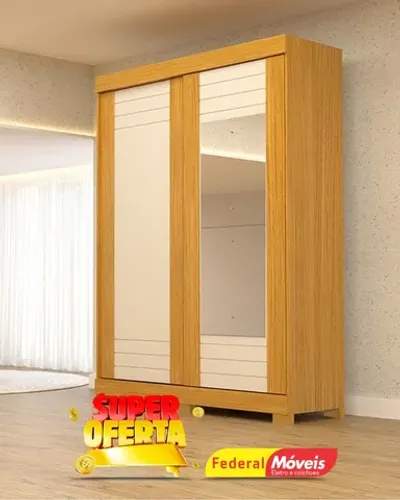 Guarda Roupa 2 Portas 2 Gavetas Com Espelho 100% MDF Super Lindo Fazemos Entrega