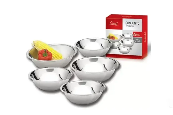 Conjunto Tigela Inox 05 Pcs 