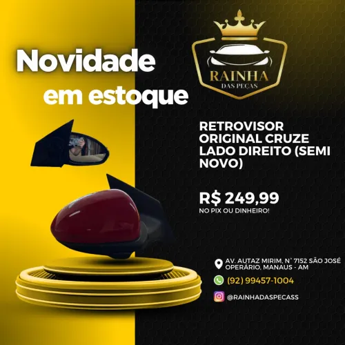Retrovisor Original Cruze Lado Direito (Semi Novo)