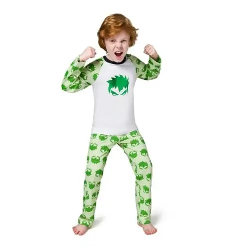 Pijama Infantil Longo Incrível Hulk Metalizado - Tamanho 12 Anos