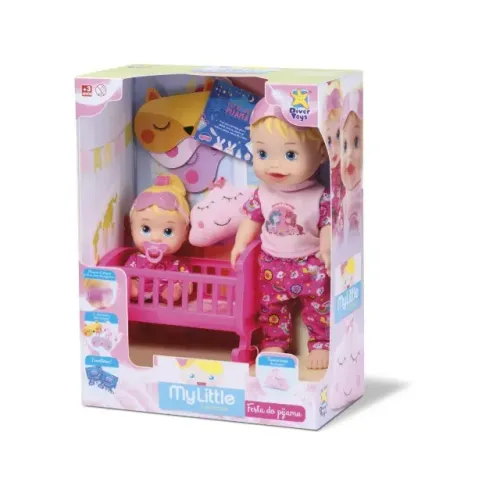 Boneca Brincado De Pijama 2 Bonecas 8030 Diver Toys Promoção