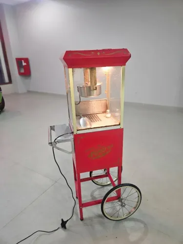 Carrocinha de pipoca estilizada vermelha importadaese