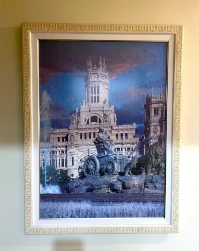 Quadro Quebra-Cabeças Montado 1000 peças Praça de Cibeles, Madri (com Moldura e Vidro)