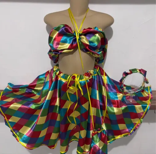Fantasia Palhacinha -  Tamanho M (40/42) e G (44/46) - Carnaval - Bloco de Rua - Festas