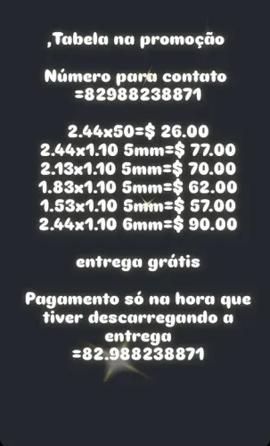 Telha fibrocimento na promoção já com a entrega grátis só ligar *71 o zap