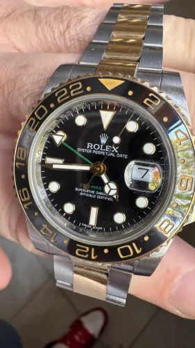 Rolex GMT II aço e ouro Super Clone única peça à venda. Ano 2010. Raridade!!!