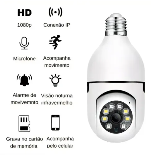 Câmera de segurança Wifi 360° - Nova - Entregamos - Garantia