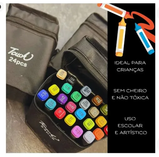 Kit de canetas cores de ponta dupla