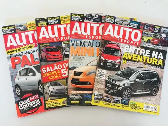 Kit 4 Revistas Auto Esporte 2010 - Uno, Idea, Aircross, L200 Triton, Montana, Fiesta