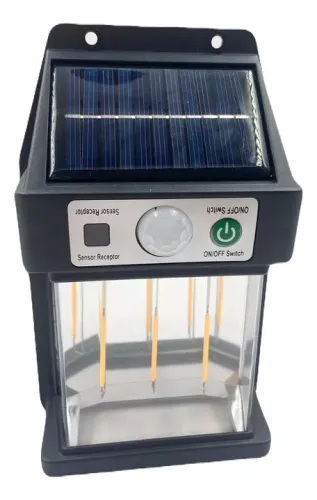 Luminária Solar Candeeiro De Parede Preto Genérico Yx-666 3w Nova - Loja Coimbra