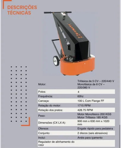 Politriz de Piso FP6 elétrica