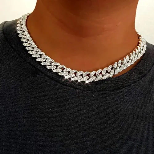 Pulseira Diamante Moissanite estrelinha Cubana  unissex 925