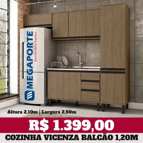 Armário de Cozinha Completo 4 Módulos Torre Quente (Novo) Entrega Grátis!