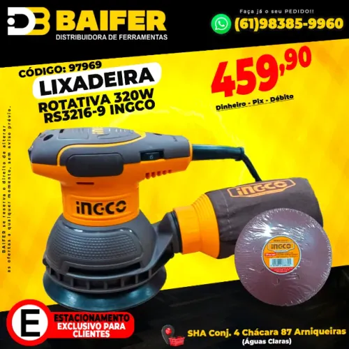 Lixadeira Rotativa 320w RS3216-9 Ingco