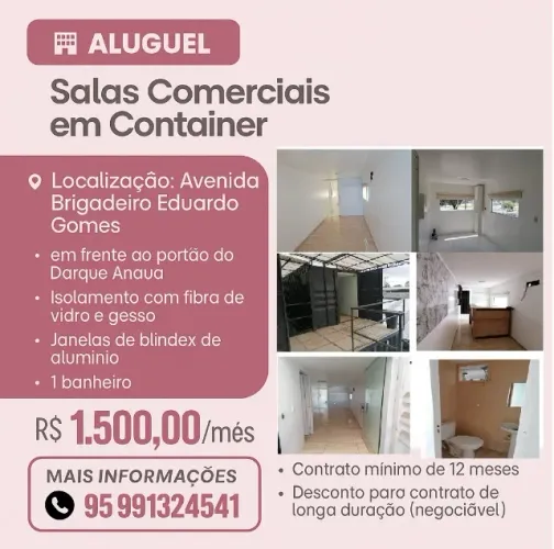 Alugo salas comerciais em containers de 12 metros localizadas na Av. Brigadeiro Eduardo Go