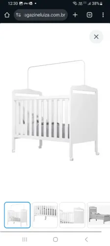 Berço Infantil Branco com Rodinhas 3 em 1