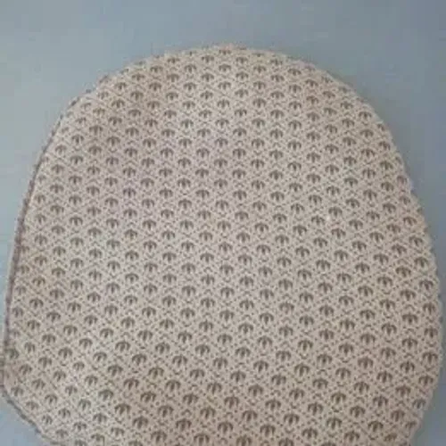 Assento de Cadeira Estofado Bege com Desenho