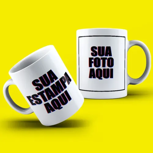 Caneca personalizada com sua arte super próxima  