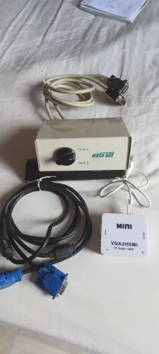 MINI ADAPTADOR VGA/HDMI -CABO VGA- CHAVE SELECTORA VGA