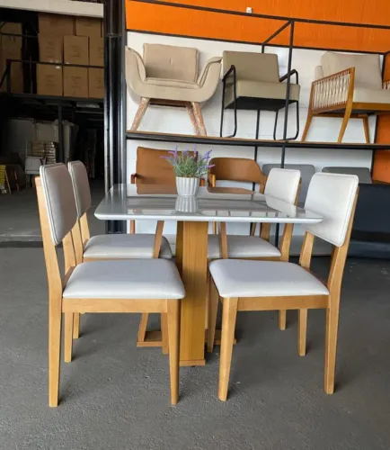 Mesa de Jantar com 4 Cadeiras fort 120 x 80