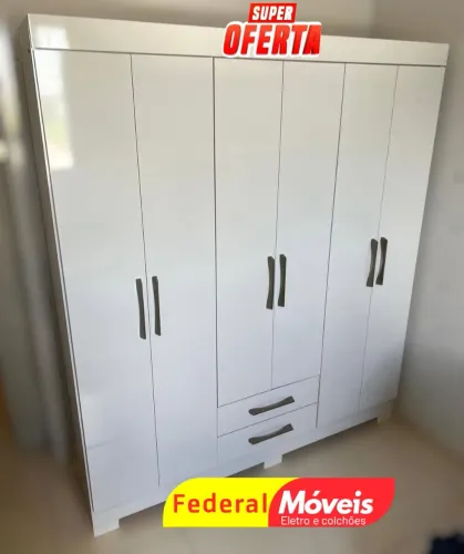 Guarda Roupa 6 Portas e 2 Gavetas Novo - O Melhor Custo-Benefício!