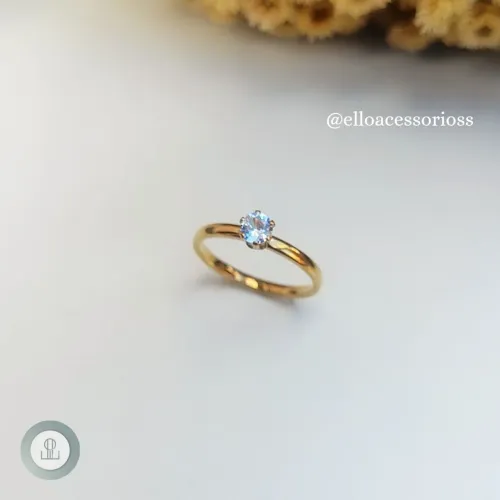 Anel Solitário Cristal em zircônia