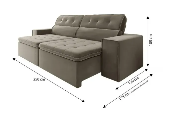 sofa com 2,50 de largura a pronta entrega