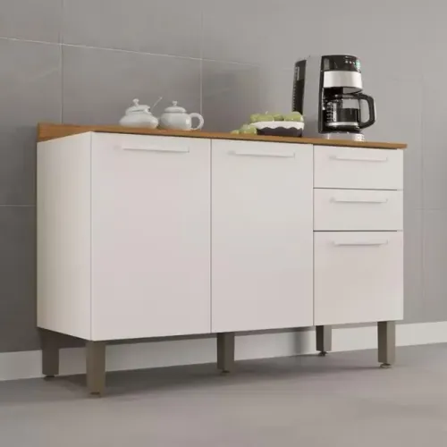 Balcão Cozinha Valência Salleto Branco - Entrega Rápida! 