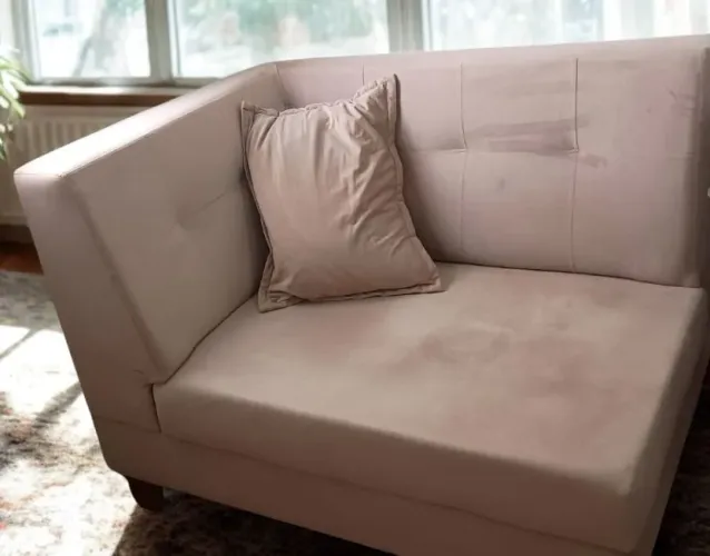 Sofá de Canto Chaise Longue Luxo + almofada grande - Rosa Chá Aveludado (pouquíssimo uso)