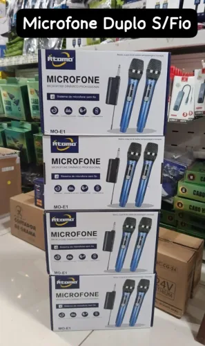 Microfone Duplo S/Fio Atomo