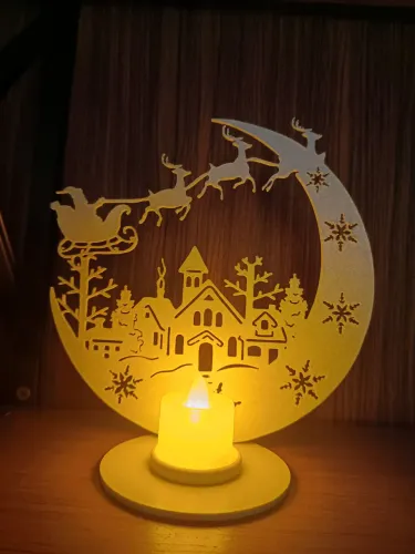 Luminária Papai Noel e Rena 